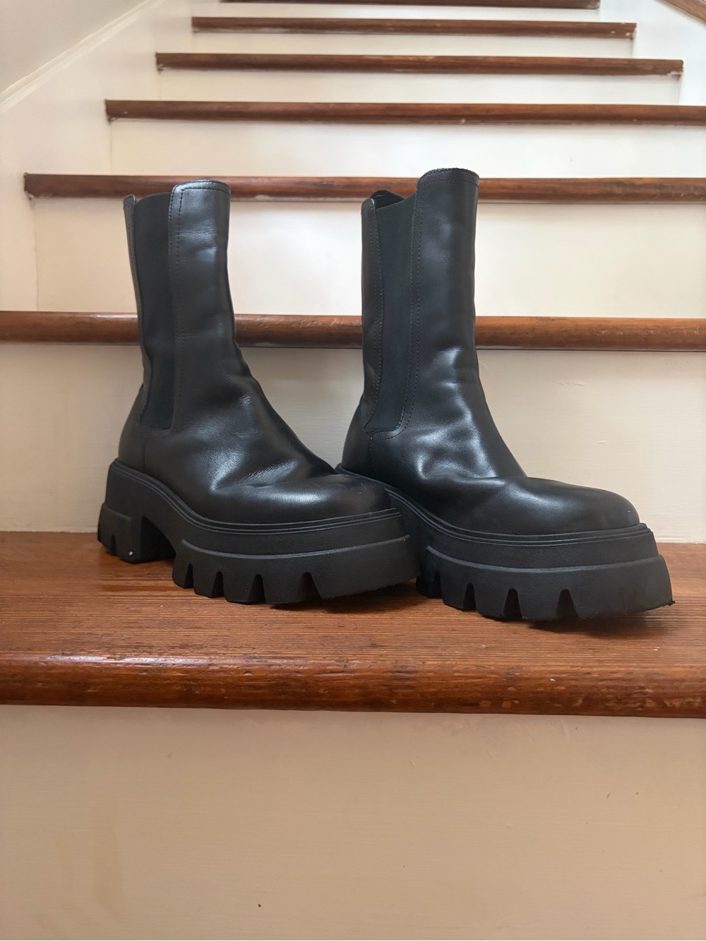 Thursday Boot Company Platform Chunky Lug Chelsea Boots in Black